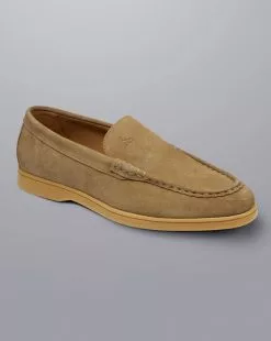 CHARLES TYRWHITT Suede Slip-On Shoes - Dark San -Charles Tyrwhitt Shop SHW0252DSD FRONT