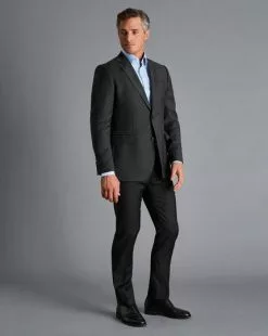 CHARLES TYRWHITT Natural Stretch Twill Suit Pants - Ch -Charles Tyrwhitt Shop SUB0507CHA MODEL FULL