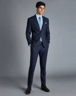 CHARLES TYRWHITT Stripe Suit Pants - French B 7 CHARLES TYRWHITT Stripe Suit Pants - French B -Charles Tyrwhitt Shop SUB0523FRE MODEL FULL