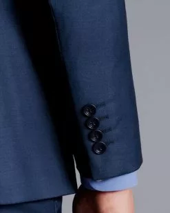 CHARLES TYRWHITT Natural Stretch Twill Suit - Royal B 12 CHARLES TYRWHITT Natural Stretch Twill Suit - Royal B -Charles Tyrwhitt Shop SUB0548RYL MODEL DETAIL