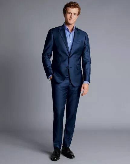 CHARLES TYRWHITT Natural Stretch Twill Suit - Royal B 5 CHARLES TYRWHITT Natural Stretch Twill Suit - Royal B - Image 3
