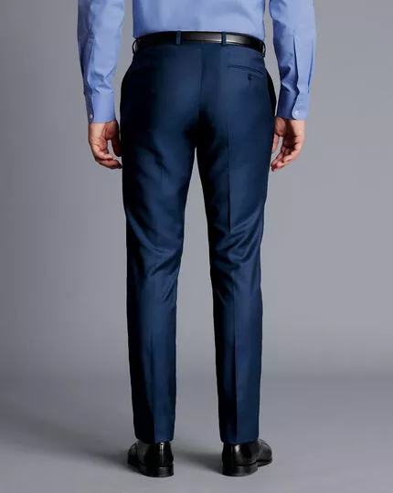 CHARLES TYRWHITT Natural Stretch Twill Suit Pants - Royal B 4 CHARLES TYRWHITT Natural Stretch Twill Suit Pants - Royal B - Image 2