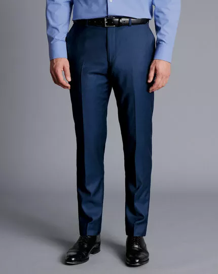 CHARLES TYRWHITT Natural Stretch Twill Suit Pants - Royal B 3 CHARLES TYRWHITT Natural Stretch Twill Suit Pants - Royal B