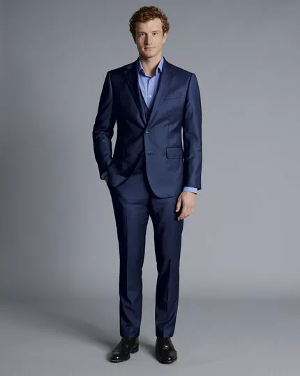 CHARLES TYRWHITT Natural Stretch Twill Suit - Royal B 3 CHARLES TYRWHITT Natural Stretch Twill Suit - Royal B