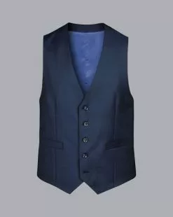 CHARLES TYRWHITT Natural Stretch Twill Suit - Royal B 15 CHARLES TYRWHITT Natural Stretch Twill Suit - Royal B -Charles Tyrwhitt Shop SUB0550RYL WAISTCOAT