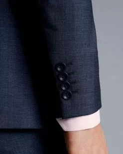 CHARLES TYRWHITT Textured Suit - Denim B 11 CHARLES TYRWHITT Textured Suit - Denim B -Charles Tyrwhitt Shop SUB0554DEN MODEL DETAIL