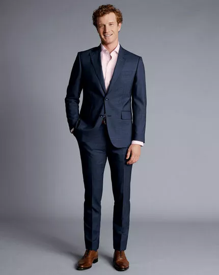 CHARLES TYRWHITT Textured Suit - Denim B 5 CHARLES TYRWHITT Textured Suit - Denim B - Image 3