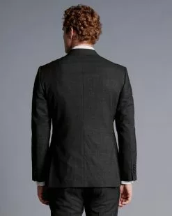 CHARLES TYRWHITT Textured Suit - Grey -Charles Tyrwhitt Shop SUB0554GRY JACKET BACK