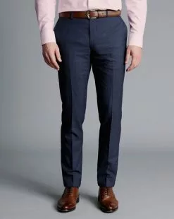 CHARLES TYRWHITT Textured Suit - Denim B 13 CHARLES TYRWHITT Textured Suit - Denim B -Charles Tyrwhitt Shop SUB0555DEN TROUSER FRONT 1