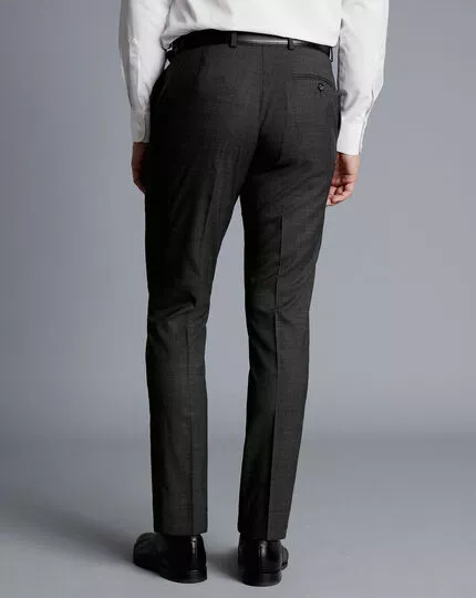 CHARLES TYRWHITT Texture Suit Pants - Grey 4 CHARLES TYRWHITT Texture Suit Pants - Grey - Image 2