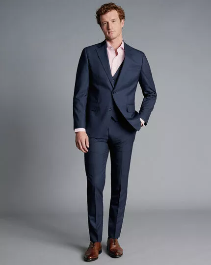 CHARLES TYRWHITT Textured Suit - Denim B 3 CHARLES TYRWHITT Textured Suit - Denim B