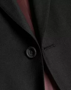 CHARLES TYRWHITT Natural Stretch Twill Suit - Black -Charles Tyrwhitt Shop SUB60BLK FABRIC DETAIL