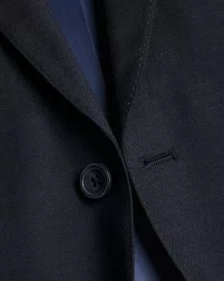 CHARLES TYRWHITT Natural Stretch Twill Suit - Navy -Charles Tyrwhitt Shop SUB60NAV FABRIC DETAIL