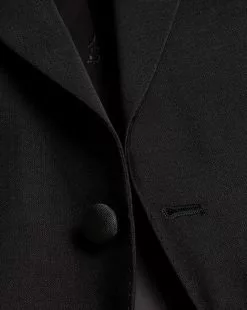 CHARLES TYRWHITT Peak Lapel Tuxedo - Black  -Charles Tyrwhitt Shop SUD0033BLK FABRIC DETAIL