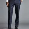 CHARLES TYRWHITT Italian Luxury Narrow Stripe Suit Pants - Dark Navy