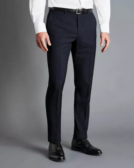 CHARLES TYRWHITT Melange Pinstripe Suit Pants - Dark Navy 3 CHARLES TYRWHITT Melange Pinstripe Suit Pants - Dark Navy