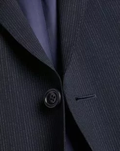 CHARLES TYRWHITT Melange Pinstripe Suit - Dark Navy -Charles Tyrwhitt Shop SUE72DNY FABRIC DETAIL