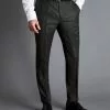 CHARLES TYRWHITT Italian Flannel Suit Pants - Grey -Charles Tyrwhitt Shop SUL0343GRY TROUSER FRONT