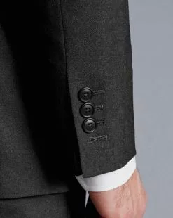 CHARLES TYRWHITT Italian Luxury Suit - Charcoal Grey -Charles Tyrwhitt Shop SUL0360CHA MODEL DETAIL