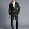 CHARLES TYRWHITT Italian Luxury Suit - Charcoal Grey -Charles Tyrwhitt Shop SUL0360CHA MODEL FULL
