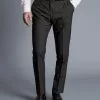 CHARLES TYRWHITT Italian Luxury Suit Pants - Charcoal Grey -Charles Tyrwhitt Shop SUL0362CHA TROUSER FRONT 1