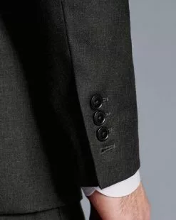 CHARLES TYRWHITT British Luxury Suit - Charcoal Grey -Charles Tyrwhitt Shop SUL0365CHA MODEL DETAIL