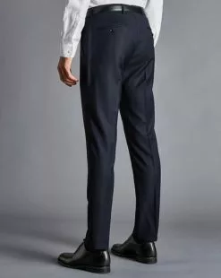 CHARLES TYRWHITT Italian Luxury Suit - Dark Navy -Charles Tyrwhitt Shop SUL35DNY TROUSER BACK