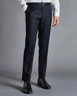 CHARLES TYRWHITT Italian Luxury Suit - Dark Navy -Charles Tyrwhitt Shop SUL35DNY TROUSER FRONT