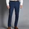 CHARLES TYRWHITT Ultimate Performance Suit Pants - Steel B -Charles Tyrwhitt Shop SUT0245STL TROUSER FRONT