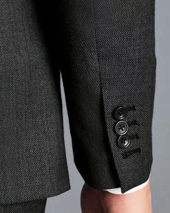 CHARLES TYRWHITT Birdseye Ultimate Performance Suit - Grey -Charles Tyrwhitt Shop SUT0247GRY MODEL DETAIL