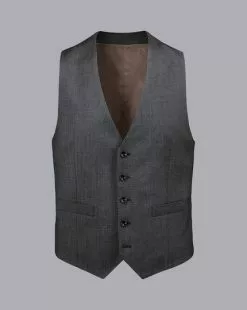 CHARLES TYRWHITT Birdseye Ultimate Performance Suit - Grey -Charles Tyrwhitt Shop SUT0249GRY WAISTCOAT