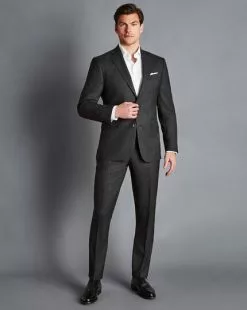 CHARLES TYRWHITT Ultimate Performance End-on-End Suit - Charcoal Grey 10 CHARLES TYRWHITT Ultimate Performance End-on-End Suit - Charcoal Grey -Charles Tyrwhitt Shop SUT0253CHA MODEL FULL