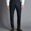 CHARLES TYRWHITT End-on-End Ultimate Performance Suit Pants - Navy -Charles Tyrwhitt Shop SUT0254NAV TROUSER FRONT 1