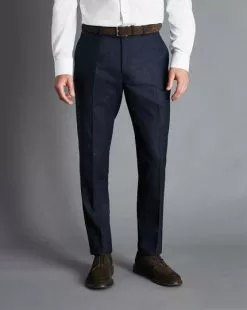 CHARLES TYRWHITT End-on-End Ultimate Suit - Navy -Charles Tyrwhitt Shop SUT0254NAV TROUSER FRONT