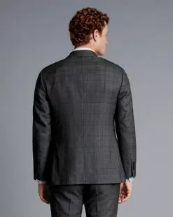 CHARLES TYRWHITT Ultimate Performance Check Suit - Ch -Charles Tyrwhitt Shop SUT0269CHA JACKET BACK