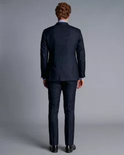 CHARLES TYRWHITT Ultimate Performance Check Suit - Navy -Charles Tyrwhitt Shop SUT0269NAV MODEL BACK