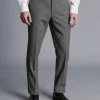 CHARLES TYRWHITT Ultimate Performance Suit Pants - Light Grey -Charles Tyrwhitt Shop SUT0270GRY TROUSER FRONT