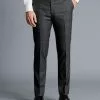 CHARLES TYRWHITT Ultimate Performance Check Suit Pants - Charcoal Grey -Charles Tyrwhitt Shop SUT0273CHA TROUSER FRONT 1