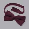 CHARLES TYRWHITT Silk Knitted Bow Tie - Burgundy