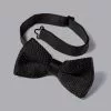 CHARLES TYRWHITT Silk Knitted Bow Tie - Black