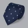 CHARLES TYRWHITT Stain Resistant Silk Fleur-de-lys Tie - French B -Charles Tyrwhitt Shop TIC0892NAV ROLLED