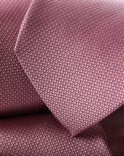 CHARLES TYRWHITT Stain Resistant Silk Tie - Dark Pink -Charles Tyrwhitt Shop TIC2020DPK DETAIL