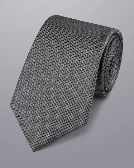 CHARLES TYRWHITT Stain Resistant Silk Tie - Grey 3 CHARLES TYRWHITT Stain Resistant Silk Tie - Grey