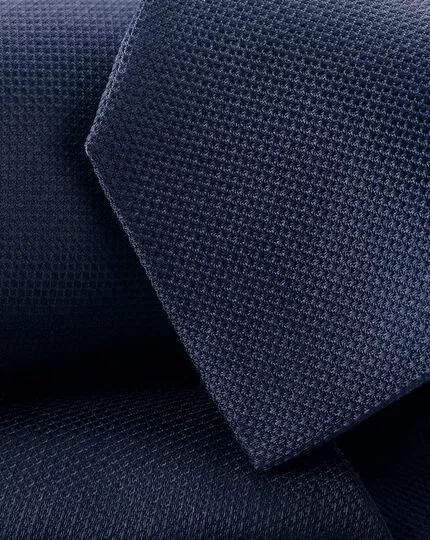 CHARLES TYRWHITT Stain Resistant Silk Tie - Navy 4 CHARLES TYRWHITT Stain Resistant Silk Tie - Navy - Image 2