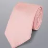 CHARLES TYRWHITT Stain Resistant Silk Tie - Pink 2 CHARLES TYRWHITT Stain Resistant Silk Tie - Pink -Charles Tyrwhitt Shop TIC2020PNK ROLLED