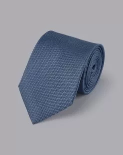 CHARLES TYRWHITT Stain Resistant Silk Tie - Steel B