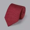 CHARLES TYRWHITT Stain Resistant Pattern Silk Tie - R -Charles Tyrwhitt Shop TIC2023RED ROLLED