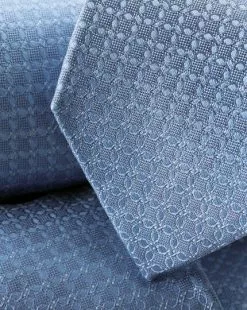 CHARLES TYRWHITT Stain Resistant Floral Silk Tie - Sky B -Charles Tyrwhitt Shop TIC2024SKY DETAIL