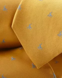 CHARLES TYRWHITT Stain Resistant Lapwing Silk Tie - Sunflow -Charles Tyrwhitt Shop TIC2032SFL DETAIL