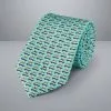 CHARLES TYRWHITT Dog On Skateboard Motif Print Silk Tie - Aqua Green 1 CHARLES TYRWHITT Dog On Skateboard Motif Print Silk Tie - Aqua Green -Charles Tyrwhitt Shop TIC2054AQA ROLLED
